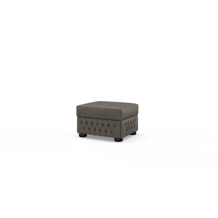 Knightsbridge Footstool Rural Charcoal Antique Studs - In Stock from Sofas by Saxon UK