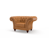 Grosvenor Chair Distressed Fawn Antique Studs - In Stock from Sofas by Saxon UK