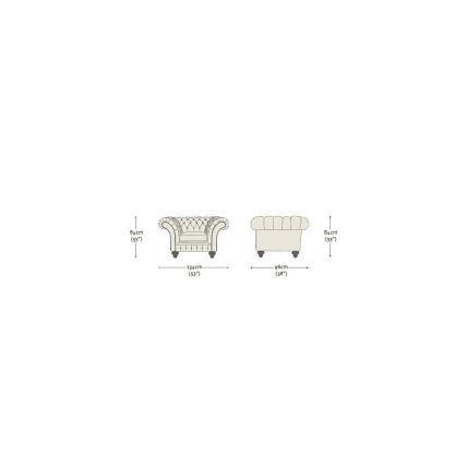 Grosvenor Chair Distressed Fawn Antique Studs - In Stock from Sofas by Saxon UK