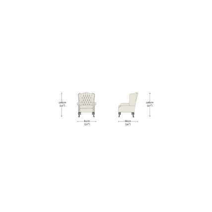 Classic Chair Essential Cream Black Finish Antique Studs - In Stock from Sofas by Saxon UK