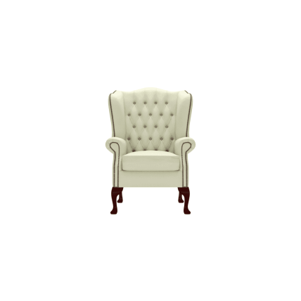 Classic Chair Essential Cream Black Finish Antique Studs - In Stock from Sofas by Saxon UK