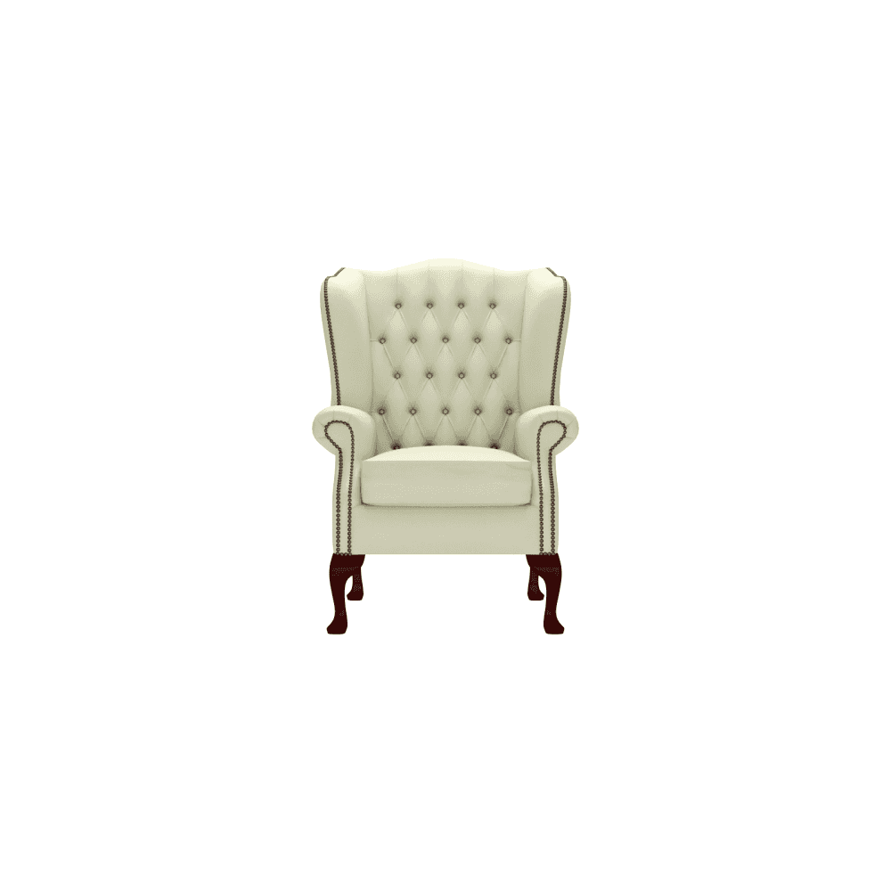 Classic Chair Essential Cream Black Finish Antique Studs - In Stock from Sofas by Saxon UK