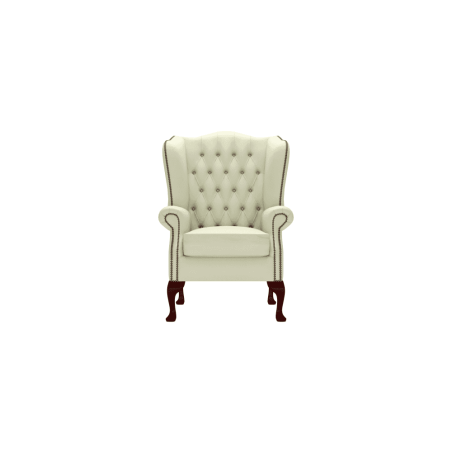 Classic Chair Essential Cream Black Finish Antique Studs - In Stock from Sofas by Saxon UK