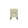 Classic Chair Essential Cream Black Finish Antique Studs - In Stock from Sofas by Saxon UK