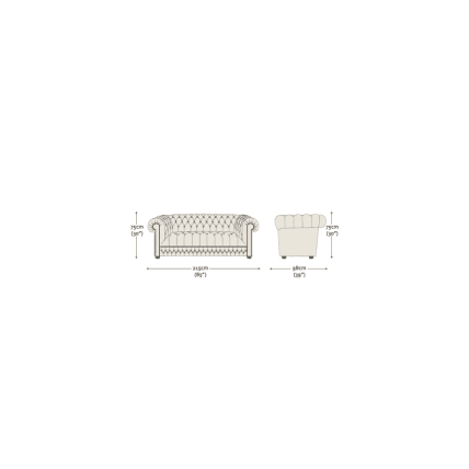 Belgravia 3 Seater Sofa Vogue Brilliant White Renaissance Studs - In Stock from Sofas by Saxon UK